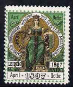 Cinderella - Germany 1897 Trade & Industry Exhibition, Leipzig, perf label fine without gum