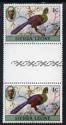 Sierra Leone 1980-82 Birds - Turaco 1c (with 1981 imprint) unmounted mint gutter pair SG 622B