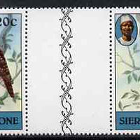 Sierra Leone 1980-82 Birds - Wood Owl 20c (with 1981 imprint) unmounted mint gutter pair SG 629B