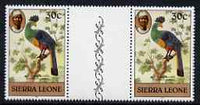 Sierra Leone 1980-82 Birds - Turaco 30c (with 1981 imprint date) unmounted mint gutter pair SG 630B*