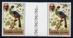 Sierra Leone 1980-82 Birds - Turaco 30c (with 1981 imprint date) unmounted mint gutter pair SG 630B*