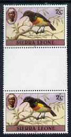 Sierra Leone 1983 Sunbird 2c (with 1983 imprint) unmounted mint gutter pair SG 761