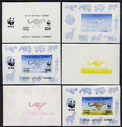 Batum 1994 WWF - Cheetah deluxe sheet - the set of 6 progressive proofs comprising the 4 individual colours, plus 2-colour and all 4-colour composites, imperf and unmounted mint