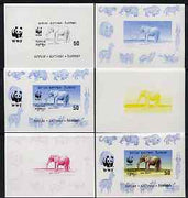 Batum 1994 WWF - Elephant deluxe sheet - the set of 6 progressive proofs comprising the 4 individual colours, plus 2-colour and all 4-colour composites, imperf and unmounted mint