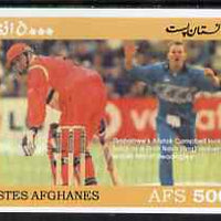Afghanistan 1999 Cricket #4 imperf m/sheet (Alistair Campbell of Zimbabwe & Dion Nash of England) unmounted mint