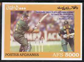 Afghanistan 1999 Cricket #7 imperf m/sheet (Herschelle Gibbs of S Africa & Glenn McGrath of Australia) unmounted mint