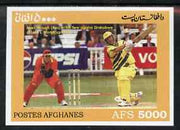 Afghanistan 1999 Cricket #8 imperf m/sheet (Mark Waugh of Australia against Zimbabwe) unmounted mint