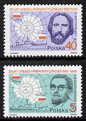 Poland 1986 Antarctic Agreement set of 2 unmounted mint SG 3047-48