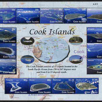 Cook Islands 2010 The Islands perf sheetlet containing 15 values numbered from a limited printing, unmounted mint