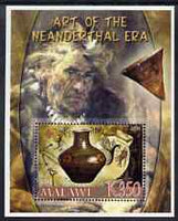 Malawi 2006 Art of the Neanderthal Period perf m/sheet #1 with Scout Logo unmounted mint