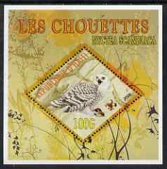 Haiti 2006 Owls perf m/sheet containing diamond shaped value (Snowy Owl) unmounted mint