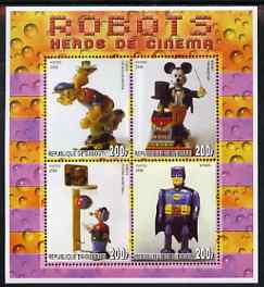 Djibouti 2006 Robots - Heroes of the Cinema perf sheetlet containing 4 values unmounted mint