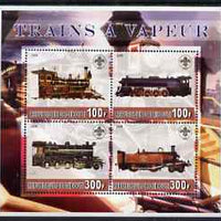 Djibouti 2006 Steam Engines perf sheetlet containing 4 values each with Scout Logo, unmounted mint