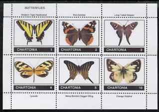Chartonia (Fantasy) Butterflies perf sheetlet containing 6 values unmounted mint