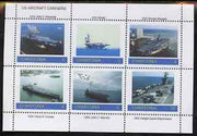 Chartonia (Fantasy) US Aircraft Carriers perf sheetlet containing 6 values unmounted mint