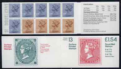 Great Britain 1981-85 Postal History series #13 (Surface Printed Stamps) £1.54 booklet with selvedge at right, SG FQ3B