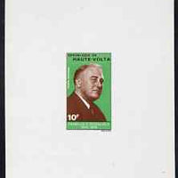 Upper Volta 1970 Roosevelt Anniversary 10f imperf de-luxe sheet on sunken card in full issued colours, SG297