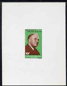 Upper Volta 1970 Roosevelt Anniversary 10f imperf de-luxe sheet on sunken card in full issued colours, SG297