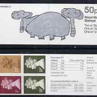 Great Britain 1988 London Zoo #4 (Child's Drawing of Elephants) 50p booklet complete with cyl numbers, SG FB49