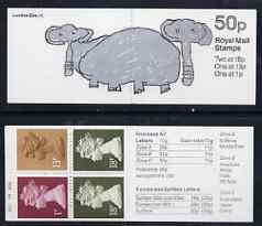 Great Britain 1988 London Zoo #4 (Child's Drawing of Elephants) 50p booklet complete with cyl numbers, SG FB49