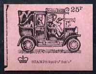 Great Britain 1971-73 Veteran Transport #6 - Taxi Cab 25p booklet (Dec 1972) complete and fine, SG DH49