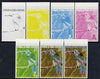 Equatorial Guinea 1974 South American Birds 20P Toucan, the set of 7 imperf progressive proofs comprising the 4 individual colours, plus 2, 3 and all 4-colour composites, superb unmounted mint, Mi 493