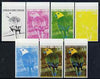 Equatorial Guinea 1974 South American Birds 2P25 Jendaya Parrot, the set of 7 imperf progressive proofs comprising the 4 individual colours, plus 2, 3 and all 4-colour composites, superb unmounted mint, Mi 487