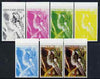 Equatorial Guinea 1974 South American Birds 2P Colibrie Hummingbird, the set of 7 imperf progressive proofs comprising the 4 individual colours, plus 2, 3 and all 4-colour composites, superb unmounted mint, Mi 486