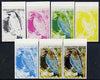 Equatorial Guinea 1974 Australian Birds 30P Pajaro Dolar Bird, the set of 7 imperf progressive proofs comprising the 4 individual colours, plus 2, 3 and all 4-colour composites, superb unmounted mint, Mi 495