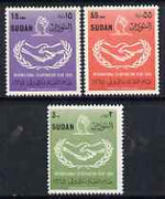 Sudan 1965 International Co-operation Year perf set of 3 unmounted mint, SG 248-50