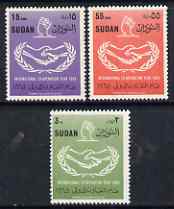 Sudan 1965 International Co-operation Year perf set of 3 unmounted mint, SG 248-50