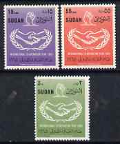 Sudan 1965 International Co-operation Year perf set of 3 unmounted mint, SG 248-50
