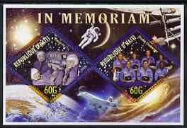 Haiti 2006 In Memoriam (Soyuz & Challenger) perf sheetlet containing 2 diamond shaped values unmounted mint