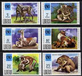 Liberia 1971 UNICEF - Animals & Their Young perf set of 6 unmounted mint, SG 1083-88