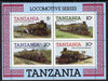 Tanzania 1986 Railways m/sheet (as SG MS 434) overprinted 'AMERIPEX '86' in gold unmounted mint