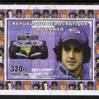 Congo 2006 Formula 1 Drivers #1 Fernado Alonso imperf sheetlet cto used