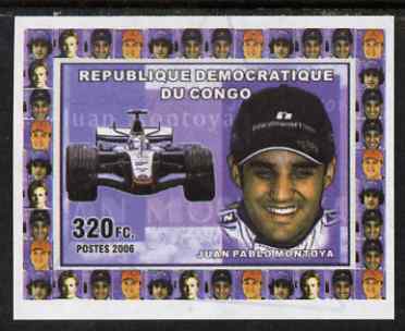 Congo 2006 Formula 1 Drivers #2 Juan Montoya imperf sheetlet cto used