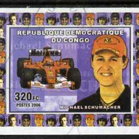 Congo 2006 Formula 1 Drivers #3 Michael Schumacher imperf sheetlet cto used