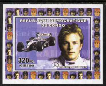 Congo 2006 Formula 1 Drivers #4 Kimi Raikkonen imperf sheetlet cto used