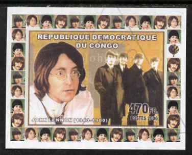 Congo 2006 The Beatles #1 John Lennon imperf sheetlet cto used