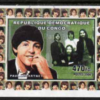 Congo 2006 The Beatles #2 Paul McCartney imperf sheetlet cto used