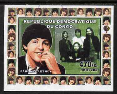 Congo 2006 The Beatles #2 Paul McCartney imperf sheetlet cto used