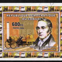 Congo 2006 George Stephenson #1 with Rocket imperf sheetlet cto used