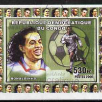 Congo 2006 Footballers #4 Ronaldinho imperf sheetlet cto used