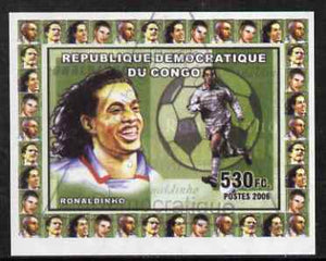 Congo 2006 Footballers #4 Ronaldinho imperf sheetlet cto used