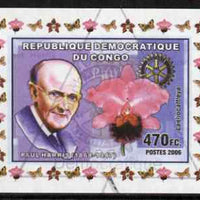 Congo 2006 Paul Harris #1 with Laeliocattleya Orchid imperf sheetlet cto used