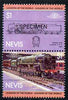 Nevis 1983 Locomotives #1 (Leaders of the World) Evening Star $1 perf se-tenant pair overprinted SPECIMEN, unmounted mint as SG 134a