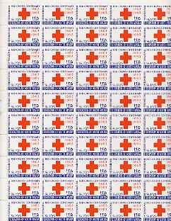 South Arabian Federation 1965 Red Cross perf set of 2 in complete (folded) sheets of 50 unmounted mint, SG 154-7