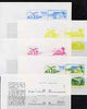 Lesotho 1983 Fungi set of 4 in booklet pane x 5 imperf progressive proofs comprising the 4 individual colours plus yellow & blue, scarce SG 532b