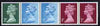 Great Britain 1971 Machin multi-value coil (2p,1/2p,1/2p,1p,1p) with constant variety 'vertical scratch on 2nd 1/2p' SG spec U46i (ex G1 coil roll 8) unmounted mint